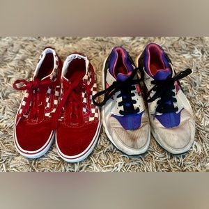 Girl’s Set of Used Sneakers Nike Vans Size 3 4